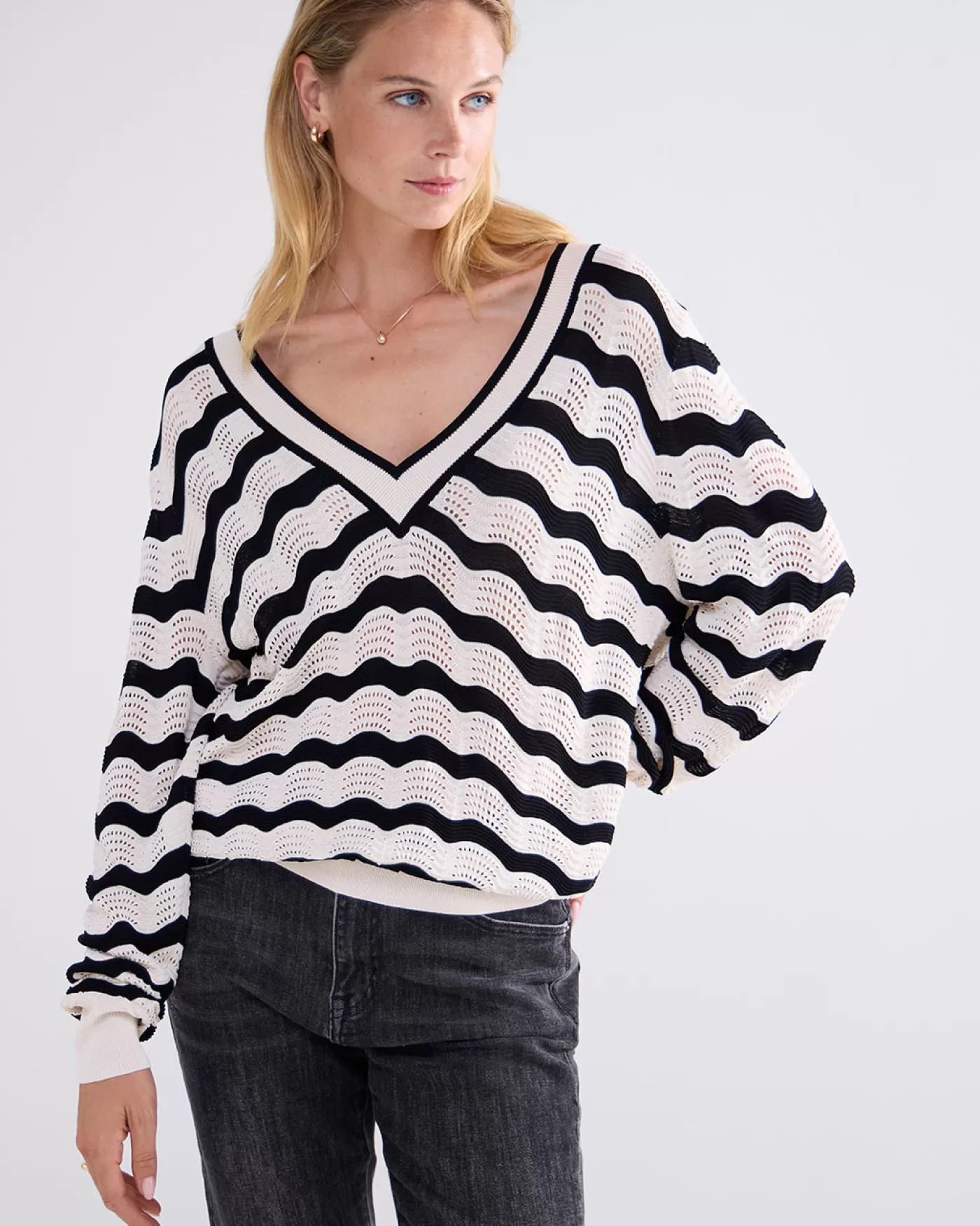 Summum Truien & Vesten<Ajour trui met V-hals