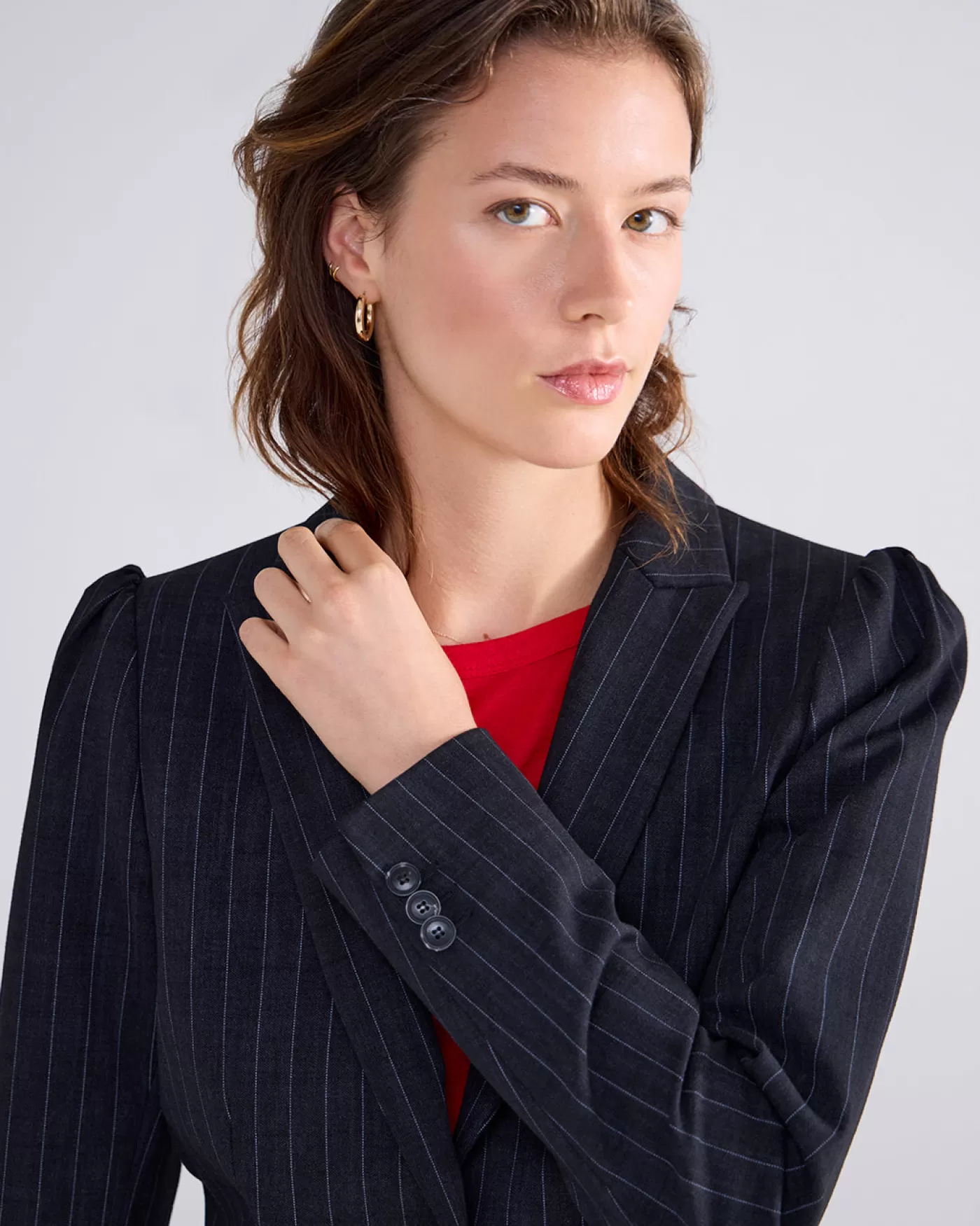 blazer_met_krijtstreep_115707.webp Summum Blazers & Jasjes<Blazer met krijtstreep