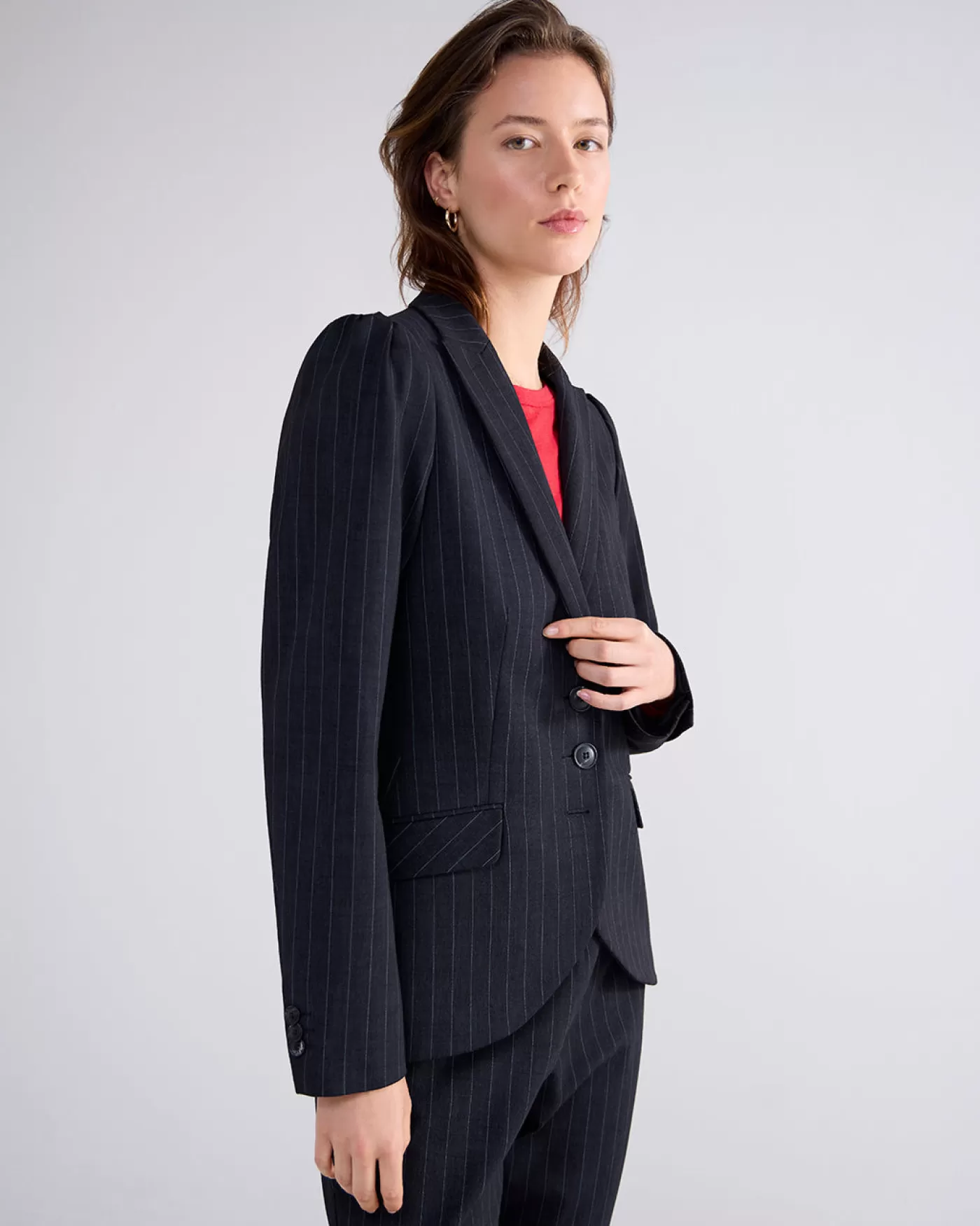 blazer_met_krijtstreep_115713.webp Summum Blazers & Jasjes<Blazer met krijtstreep