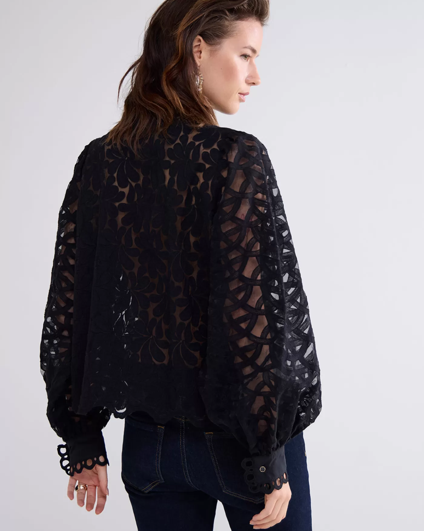 blouse_geweven_kant_114804.webp Summum Blouses<Blouse geweven kant