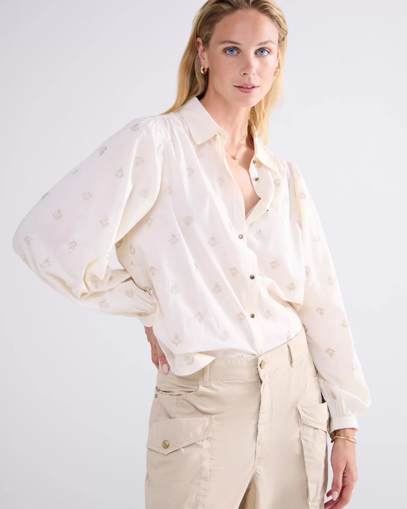 Summum Blouses<Blouse metallic bloemen