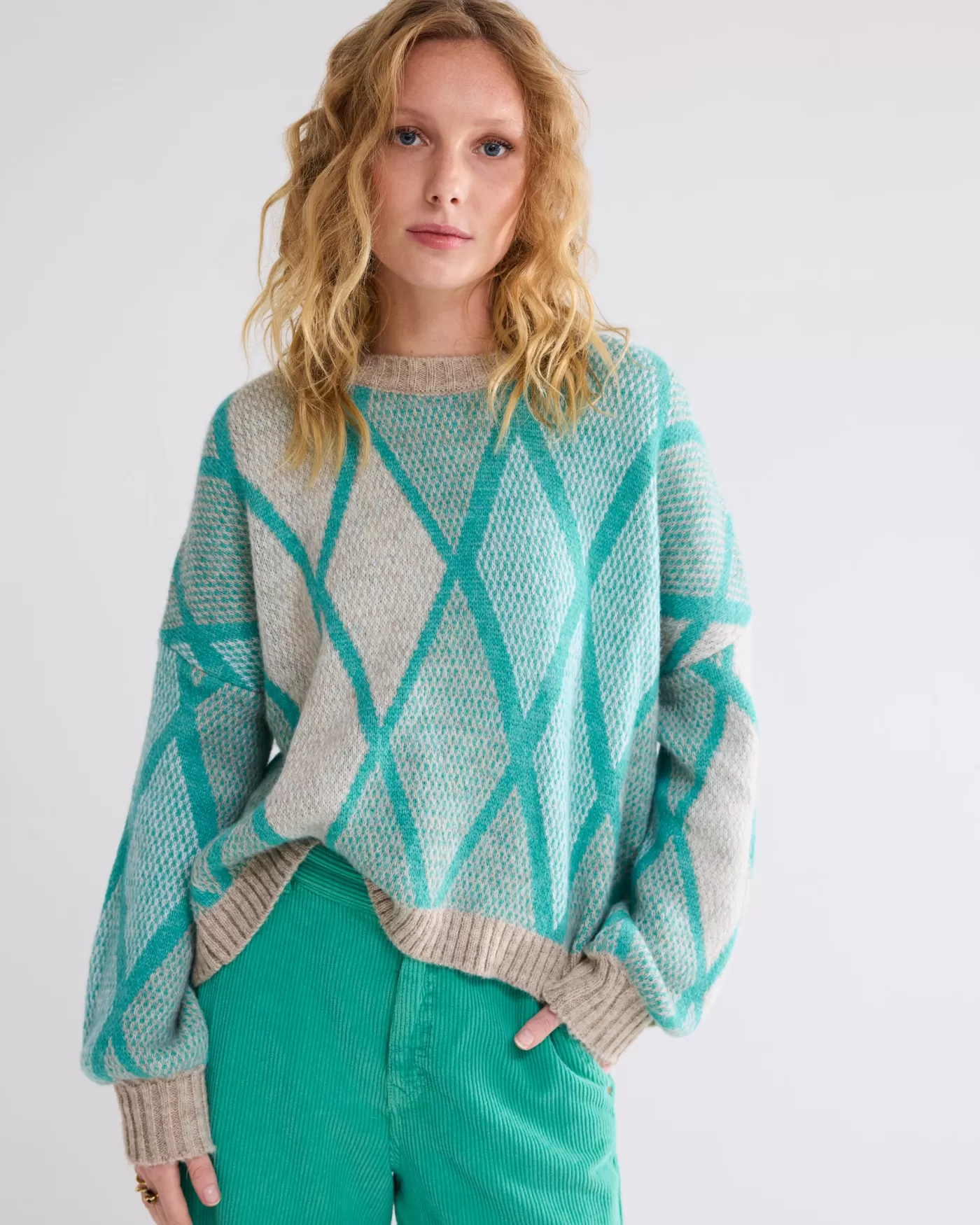Summum Truien & Vesten<Boxy argyle sweater