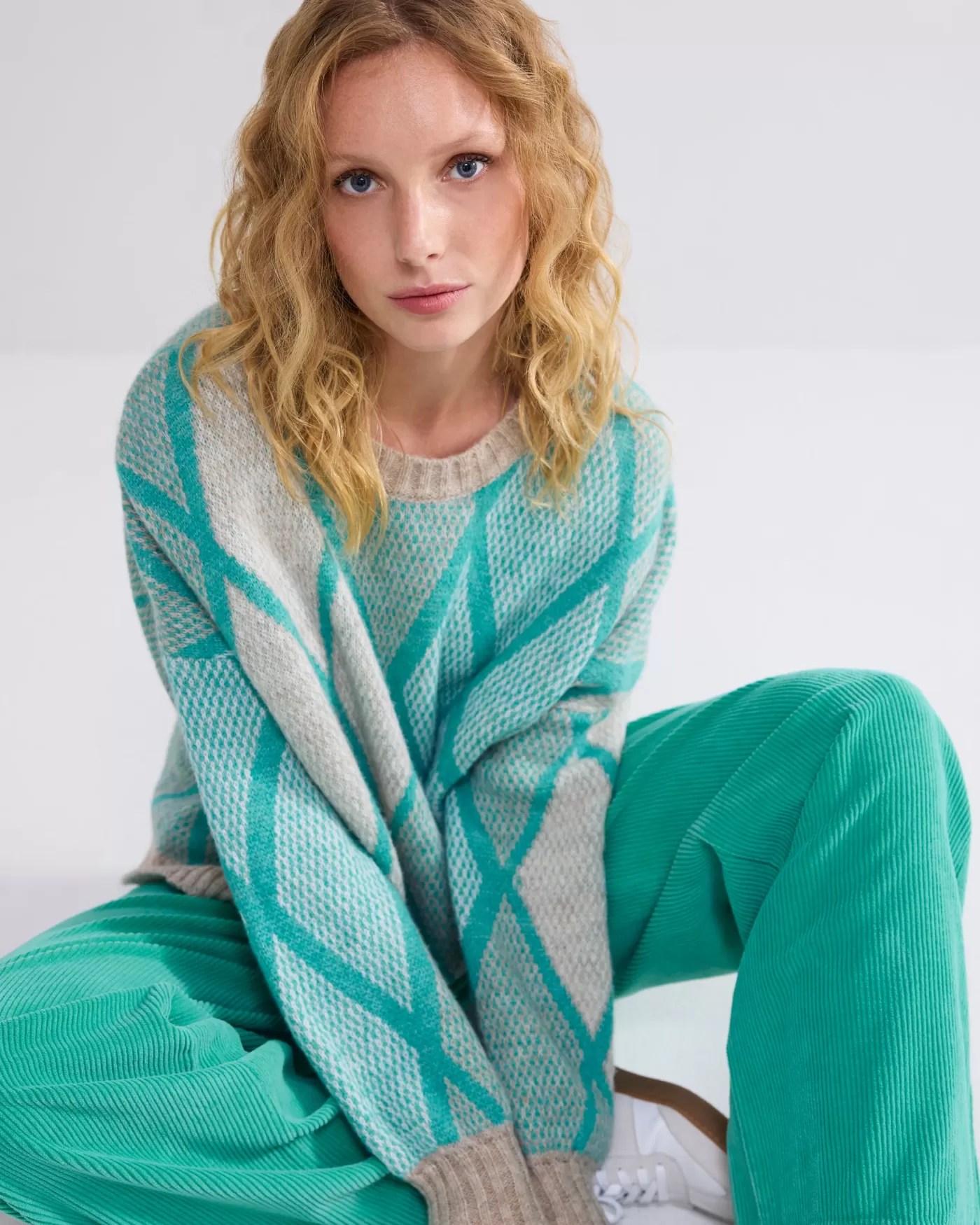 boxy_argyle_sweater_117385.webp Summum Truien & Vesten<Boxy argyle sweater