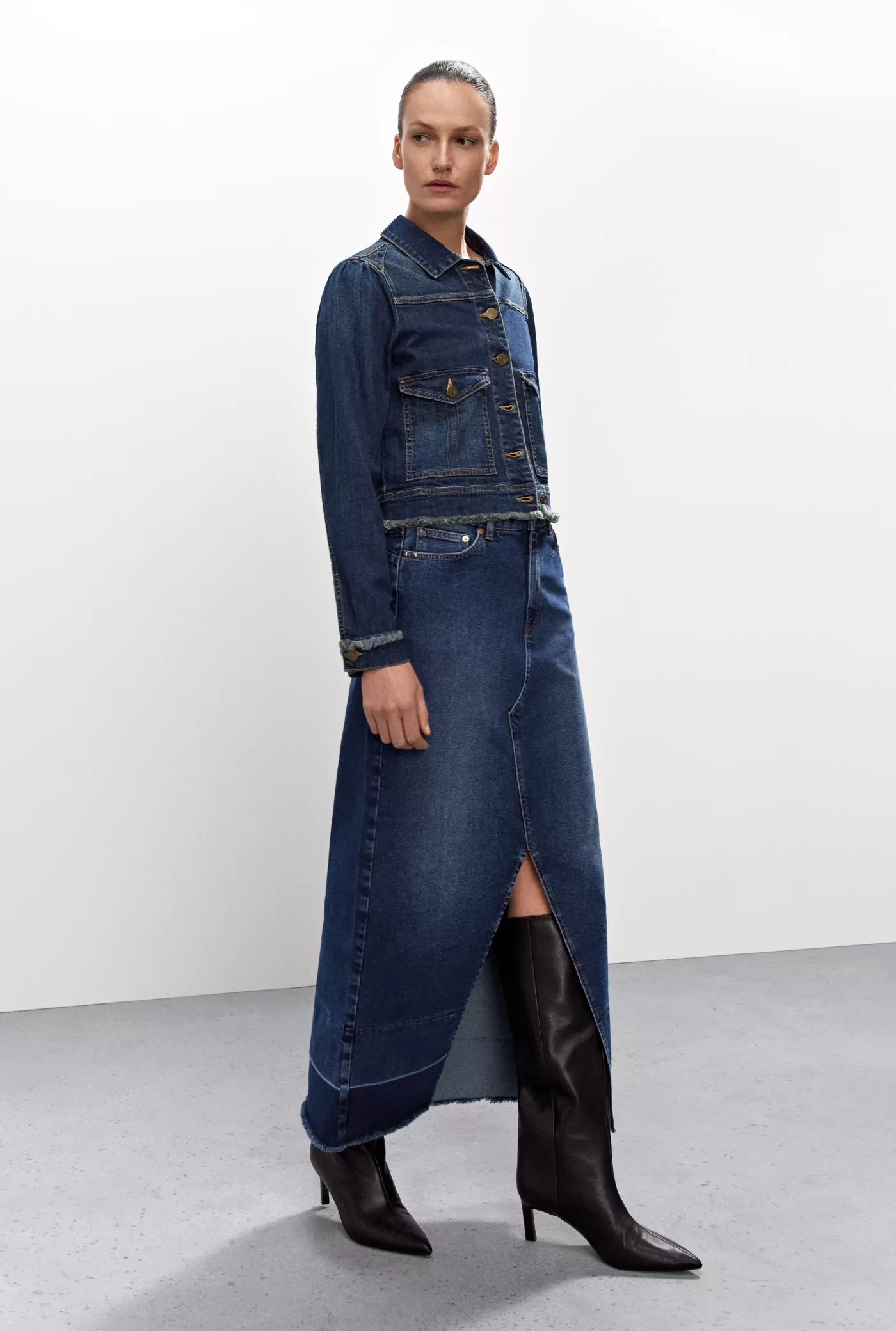 Summum Rokken<Denim rok hoge split