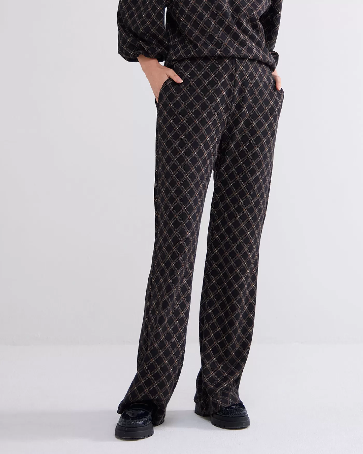 Summum Broeken & Jumpsuits<Flared broek ruitdessin