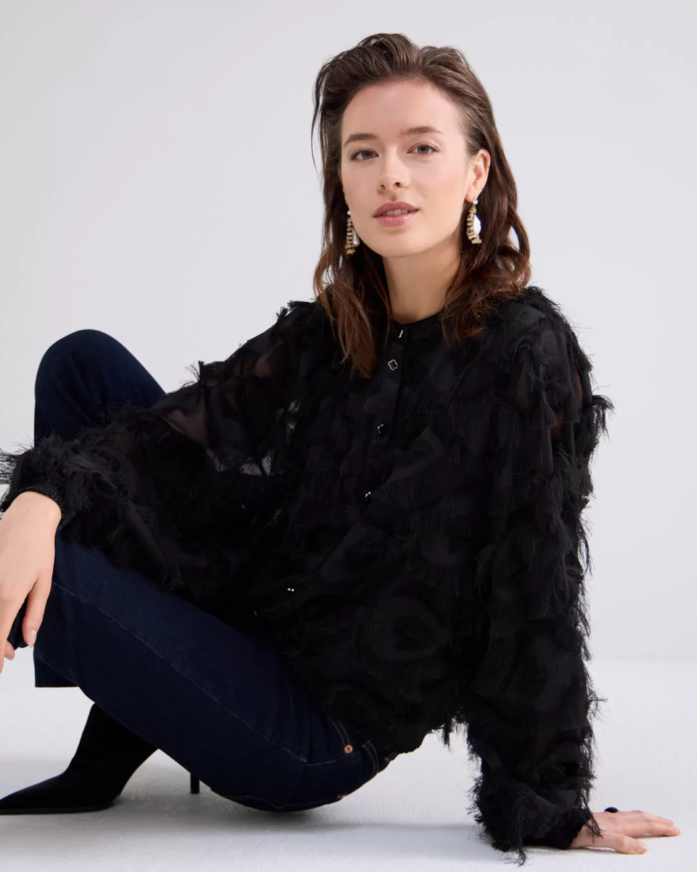 fluffy_blouse_met_franjes_115194.webp Summum Blouses<Fluffy blouse met franjes