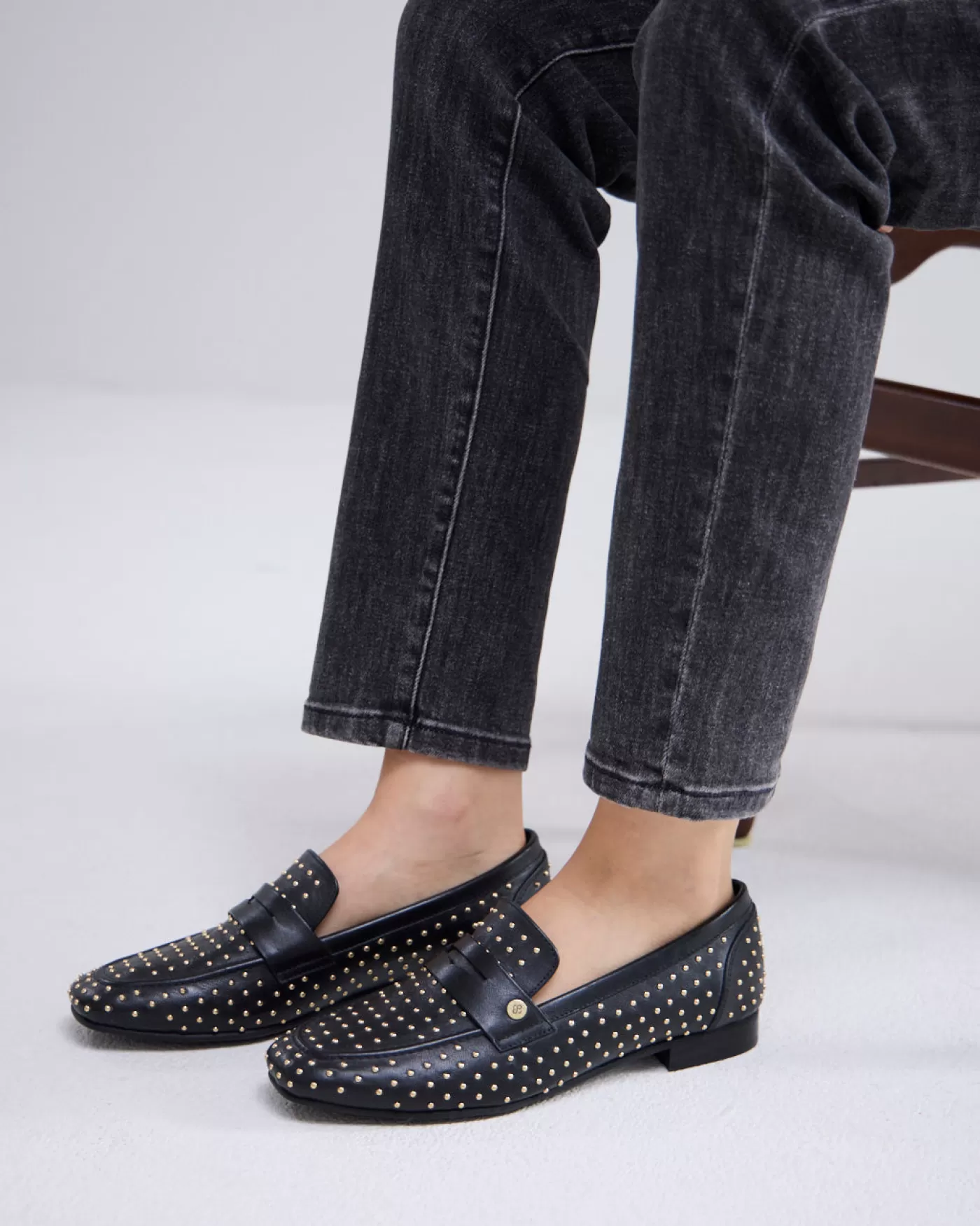 Summum Schoenen<Leren loafers gouden studs