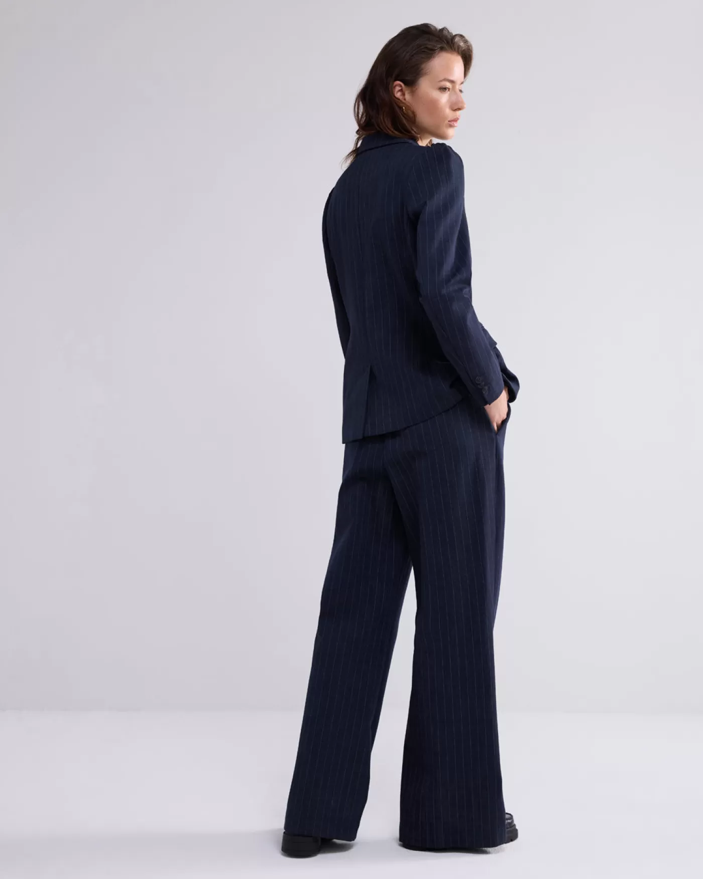 lichte_flared_streepjesbroek_116058.webp Summum Broeken & Jumpsuits<Lichte flared streepjesbroek