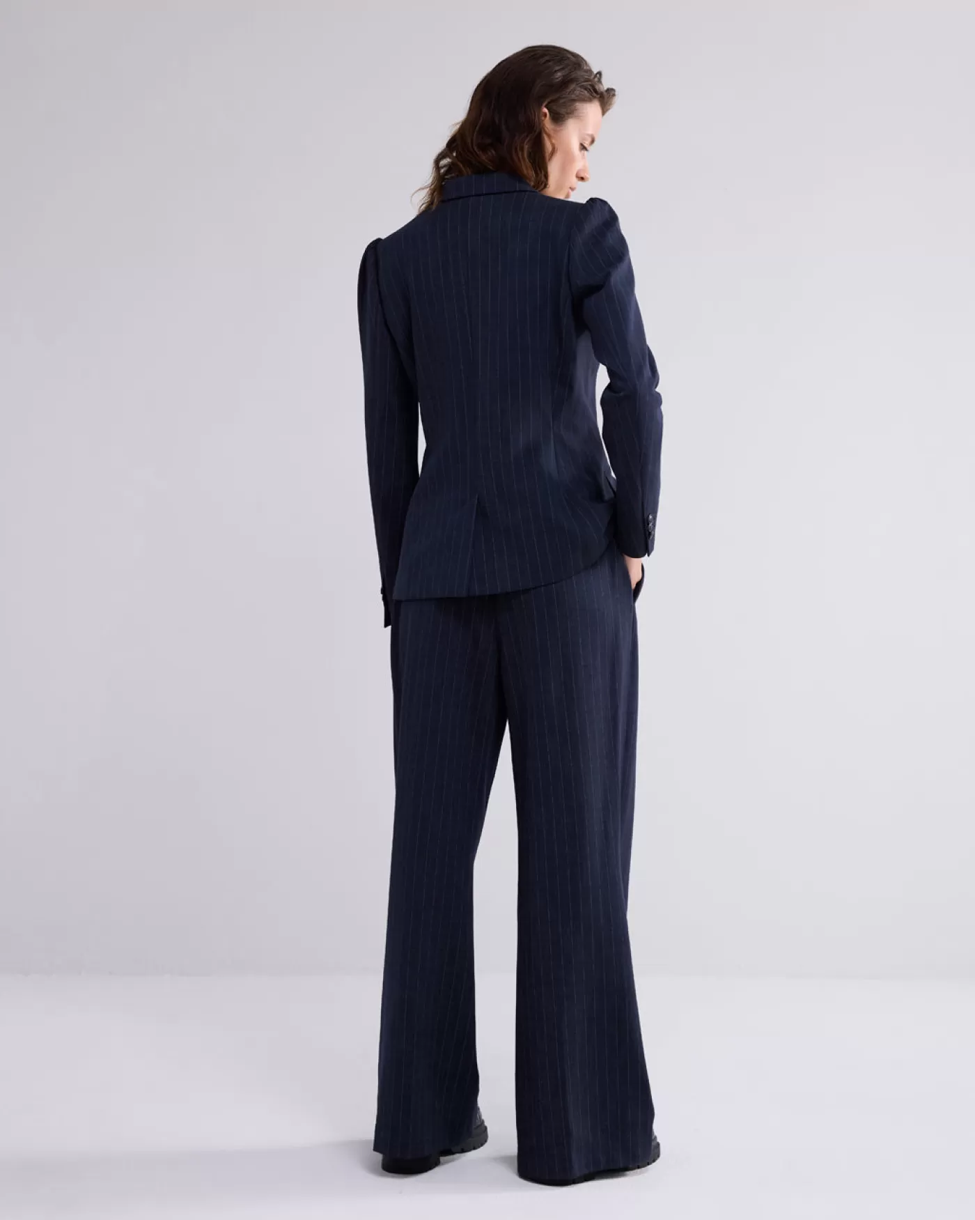 lichte_flared_streepjesbroek_116065.webp Summum Broeken & Jumpsuits<Lichte flared streepjesbroek