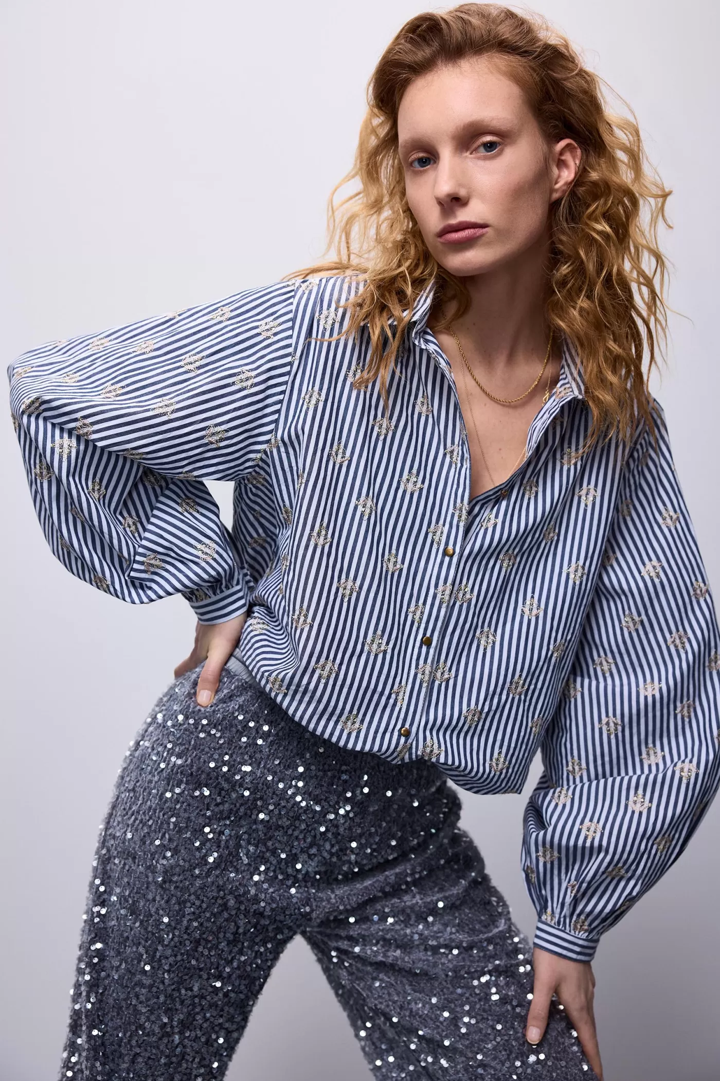 Summum Blouses<Metallic bloemen blouse