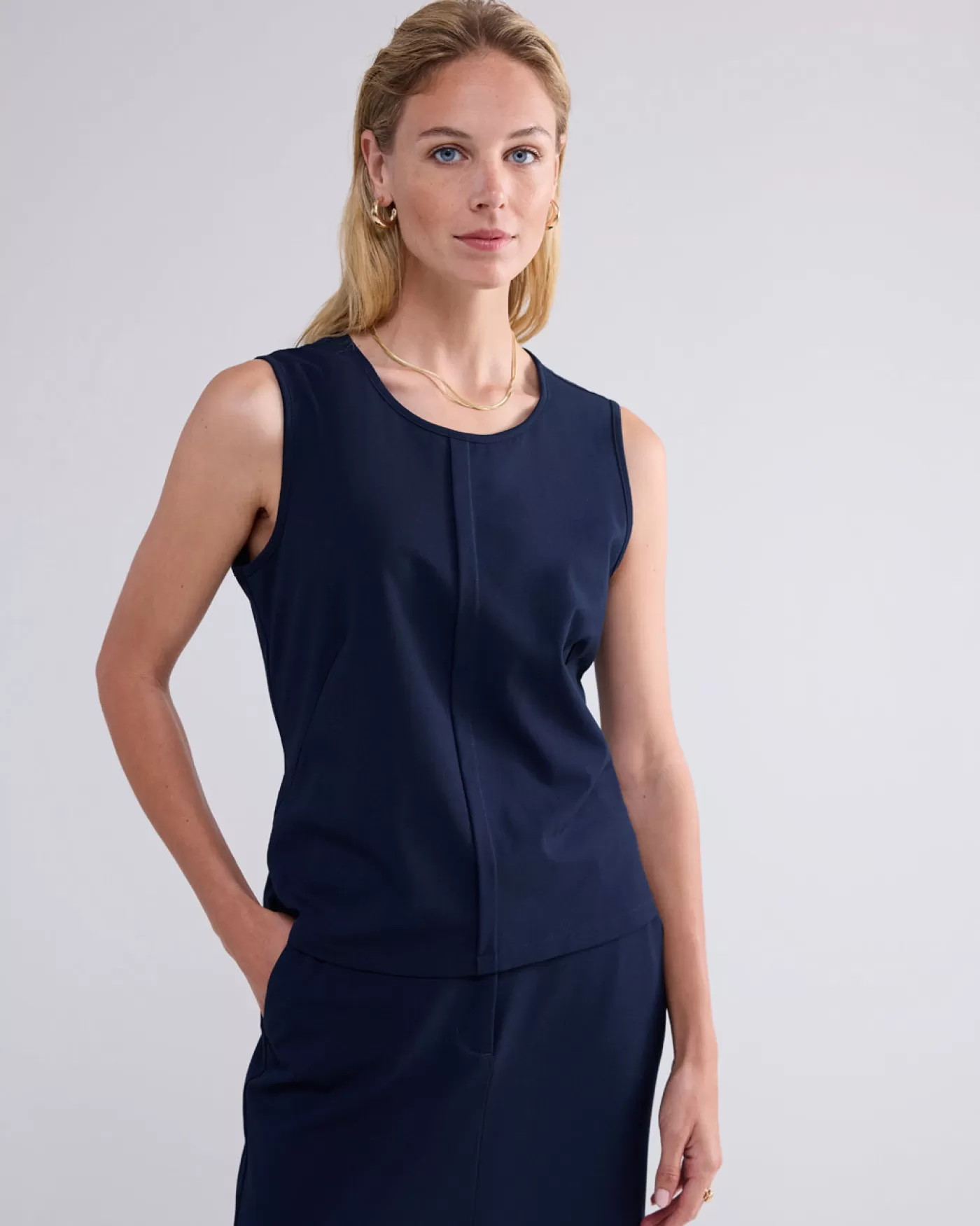 Summum Tops & T-Shirts<Mouwloze top met taft achterkant