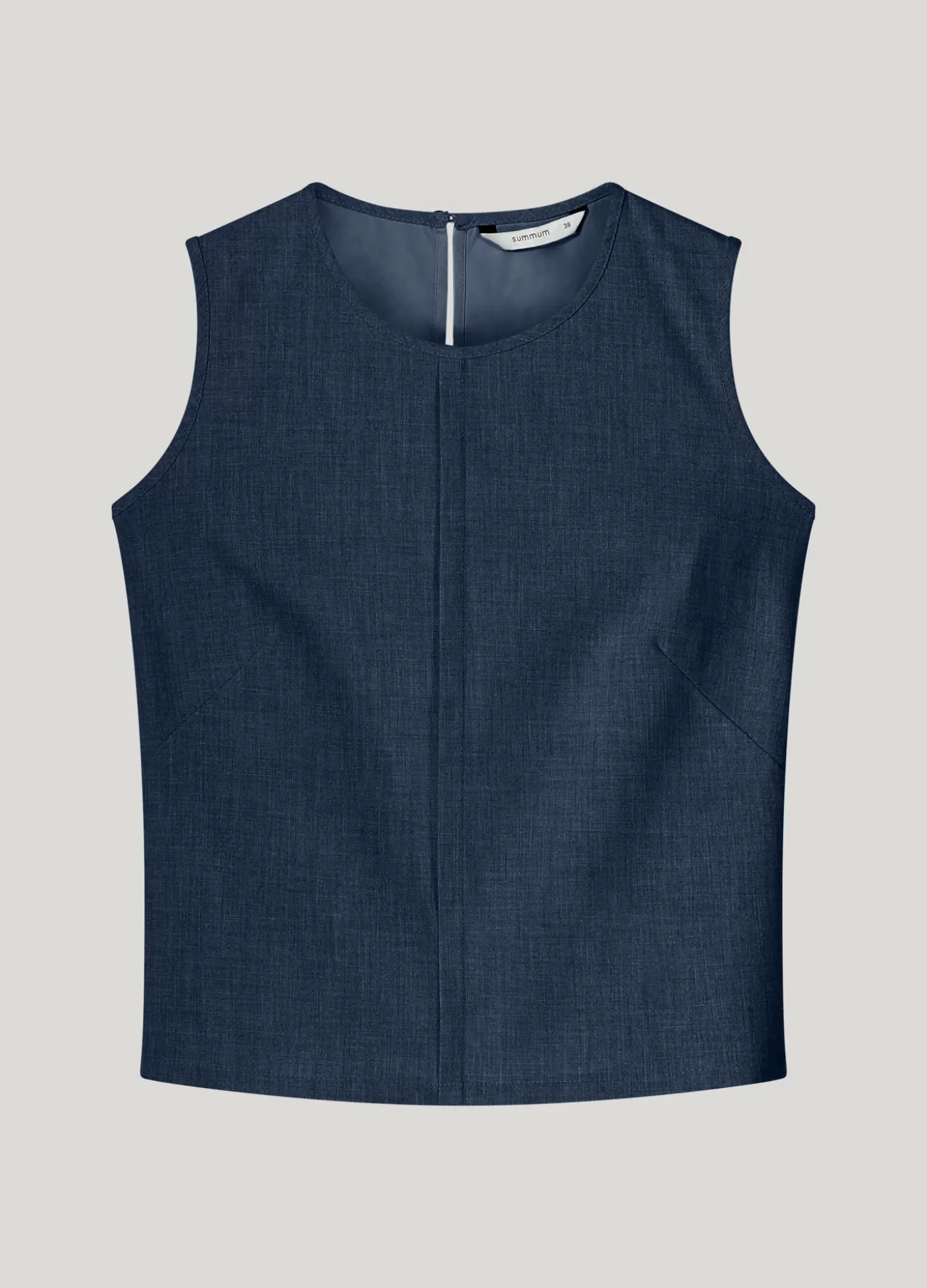 mouwloze_top_met_taft_achterkant_118176.webp Summum Tops & T-Shirts<Mouwloze top met taft achterkant