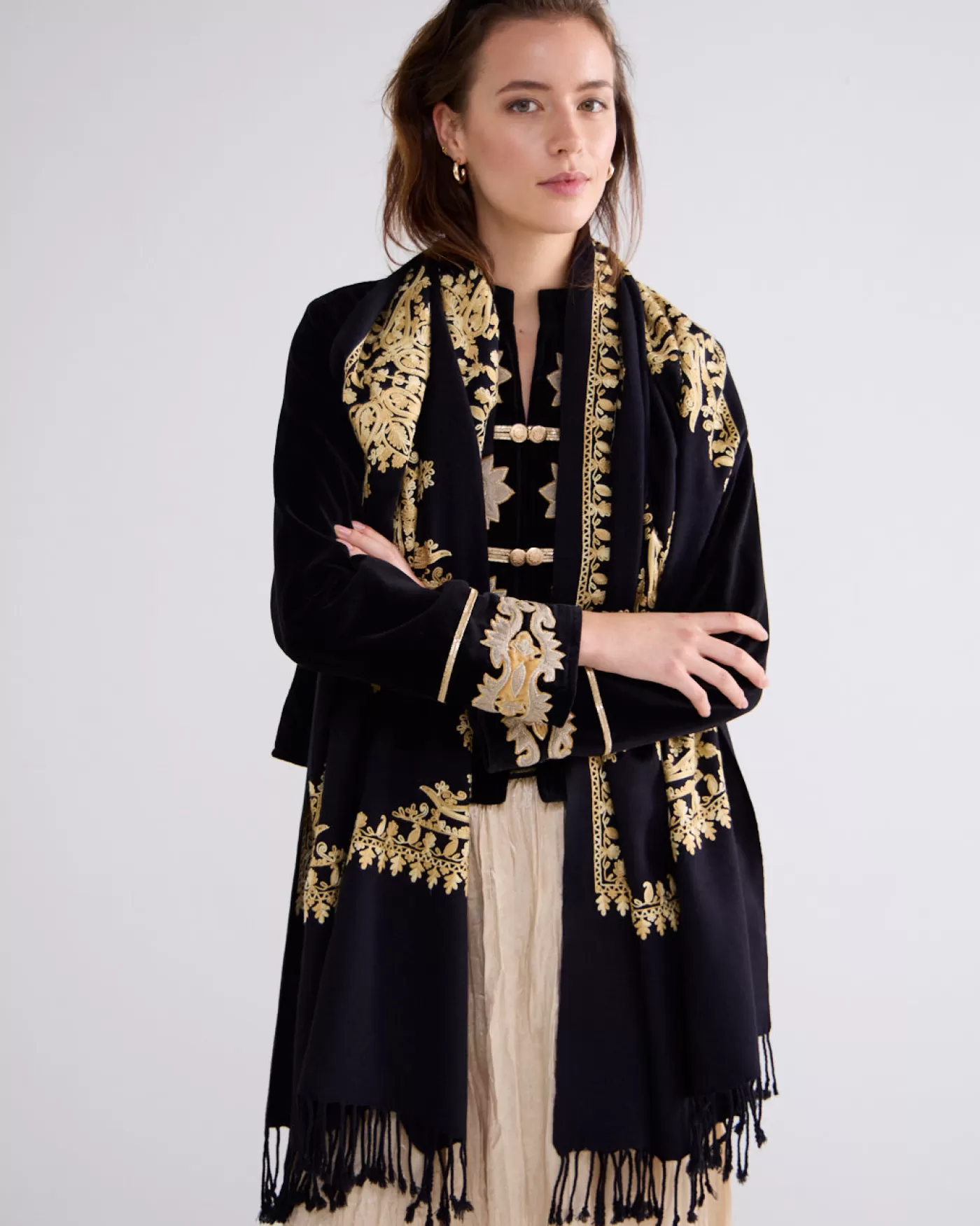 Summum Accessoires<Sjaal gouden borduur